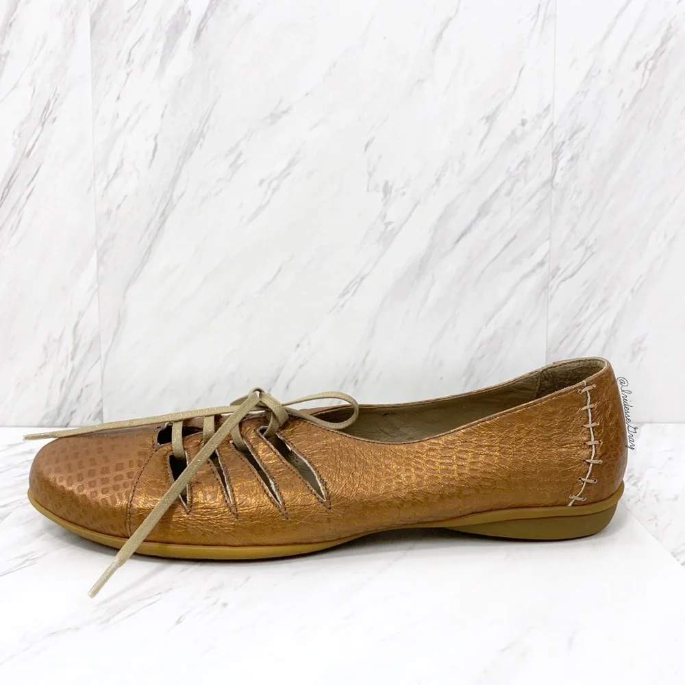 Dkode- Copper Leather Print Lace Up Shoes 41 EU